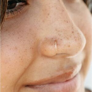 Set of 3 14 k gold filled wire nose hoops